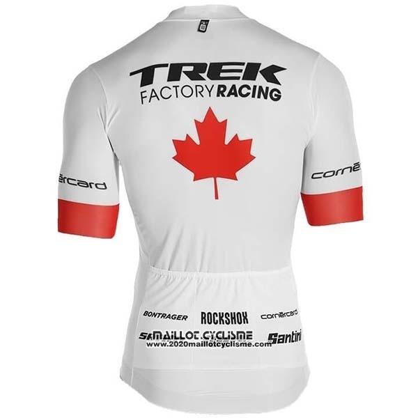 2019 Maillot Ciclismo Trek Factory Racing Champion Canada Manches Courtes et Cuissard